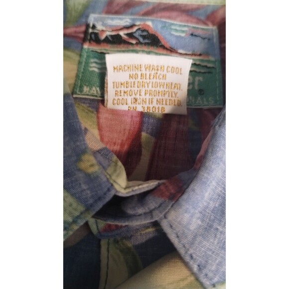 Reyn Spooner Hawaiian SHIRT blue/red leaf FLORAL PRINT Men's XL - Picture 7 of 7